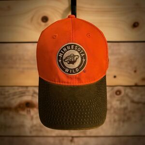 Minnesota Wild Hat Cap Strap Back Orange Blaze NHL Hockey Hunting Pheasants Hat